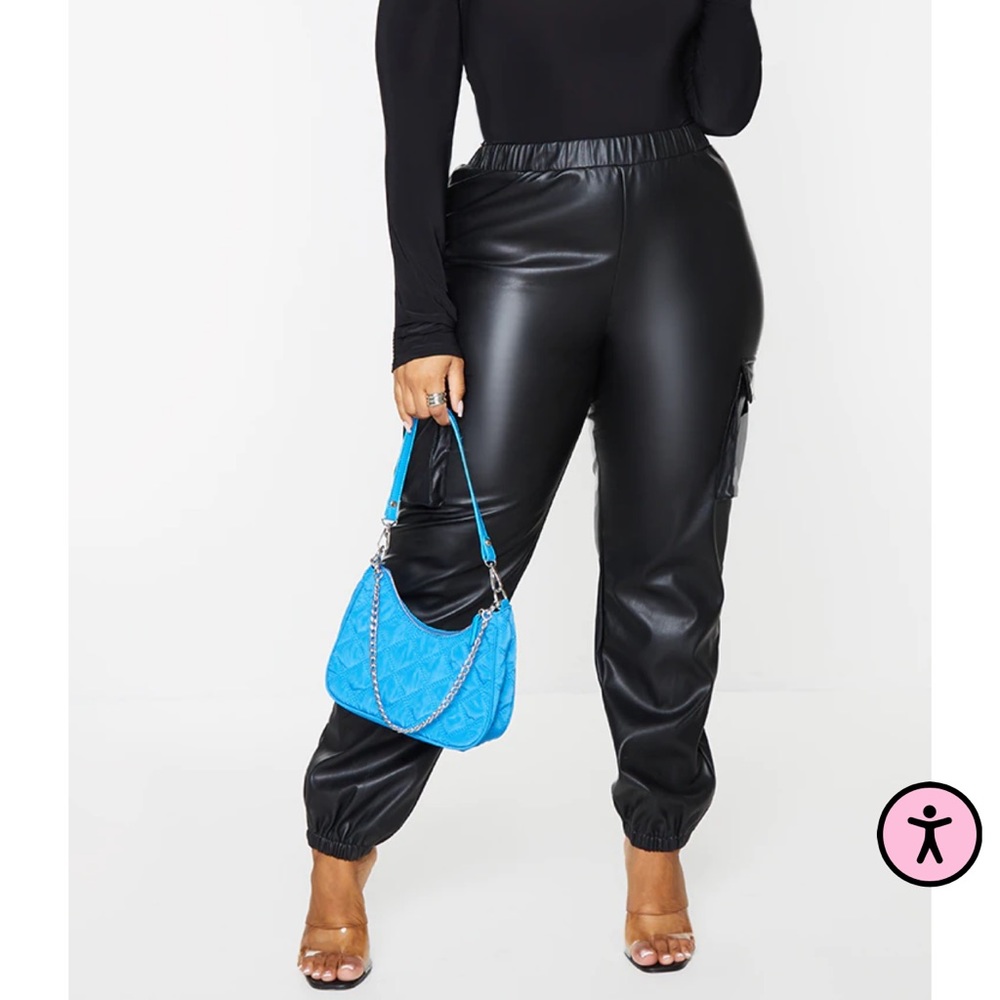 *NWT* Pretty Little Things black leather cargo pants
